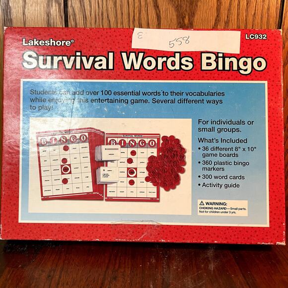 Survival Words Bingo Lakeshore LC932 RARE - Picture 1 of 1